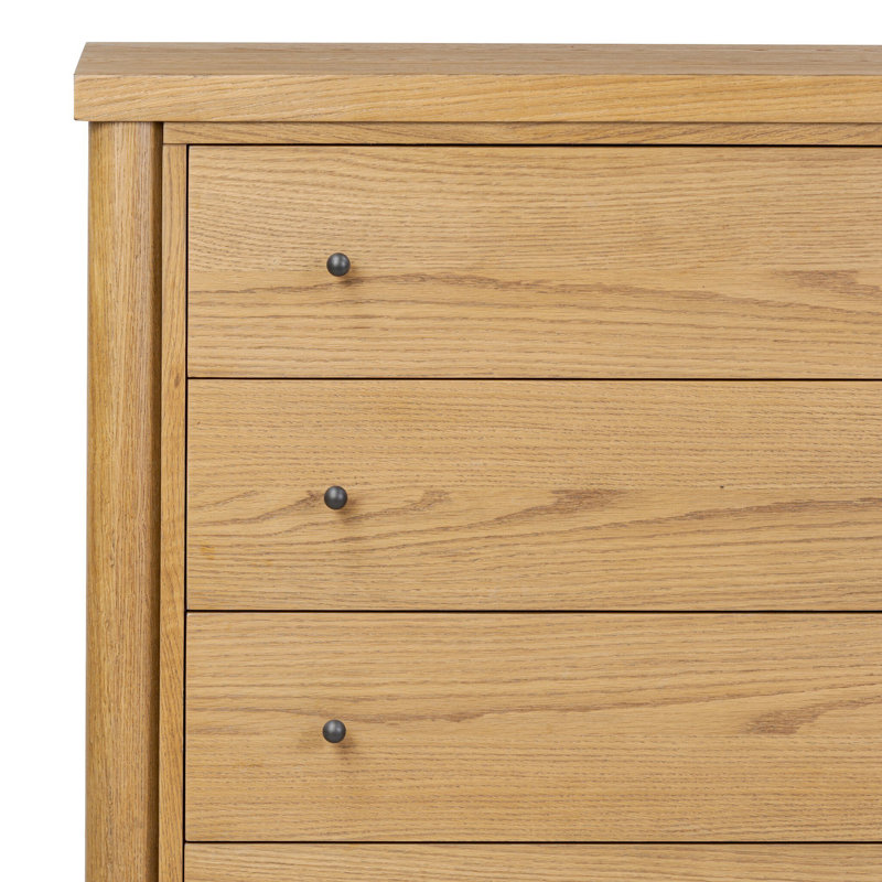 Roark 5 - Drawer Dresser, Saddle Brown Veneer