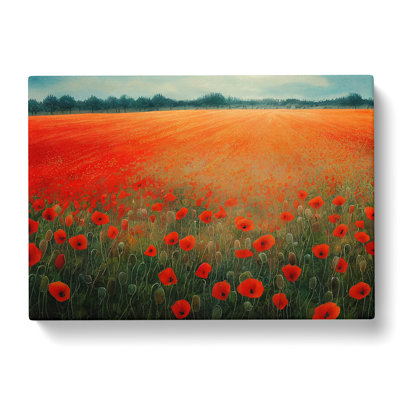 Watercolour Poppy Field Vol.3 - Wrapped Canvas