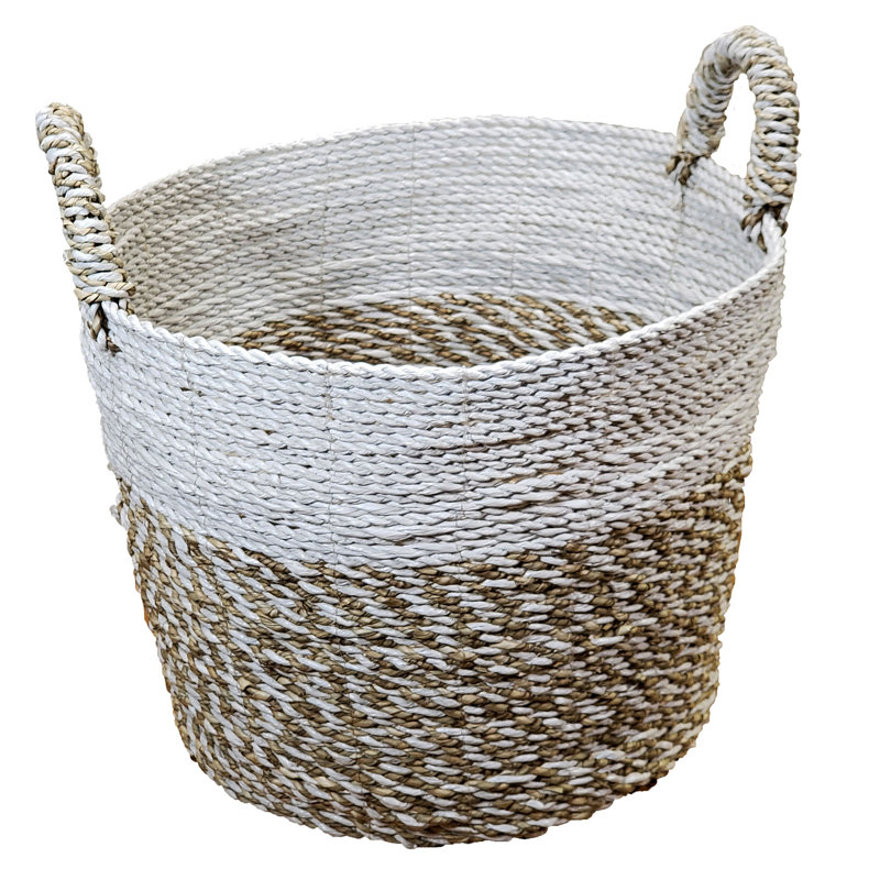 Highland Dunes Seagrass Decorative Basket, 10" H x 10" W x 10" D