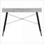 Bureaux pour bureau personnel, moderne contemporain, L 47,25 po, comptoir en stratifié gris avec tablettes de rangement et casiers, base en métal noir | Gris | Panneau de particules