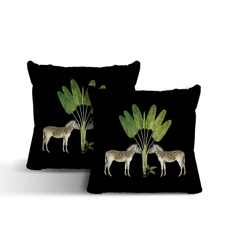 No Decorative Addition Outdoor Reversible Throw Pillow, Black, 17W" x 17H"