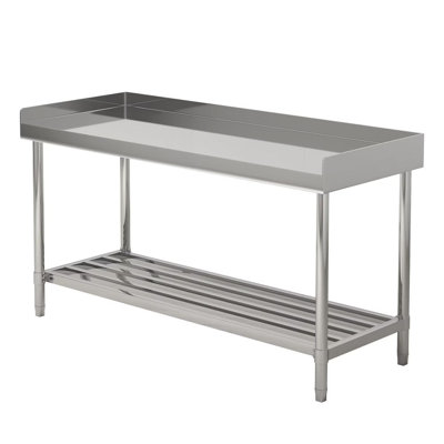 Table de préparation 24 po x 48 po en acier inoxydable robuste avec dosseret réglable pour la maison et l'hôtel
