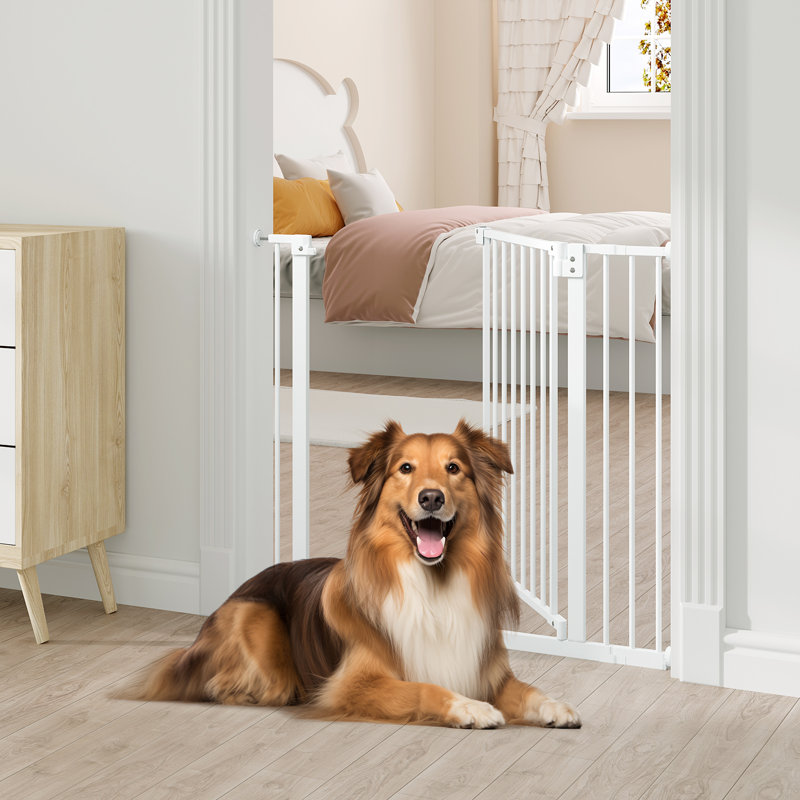 Metal Pressure Mounted Pet Gate, 76" H x 97" W x 5" D