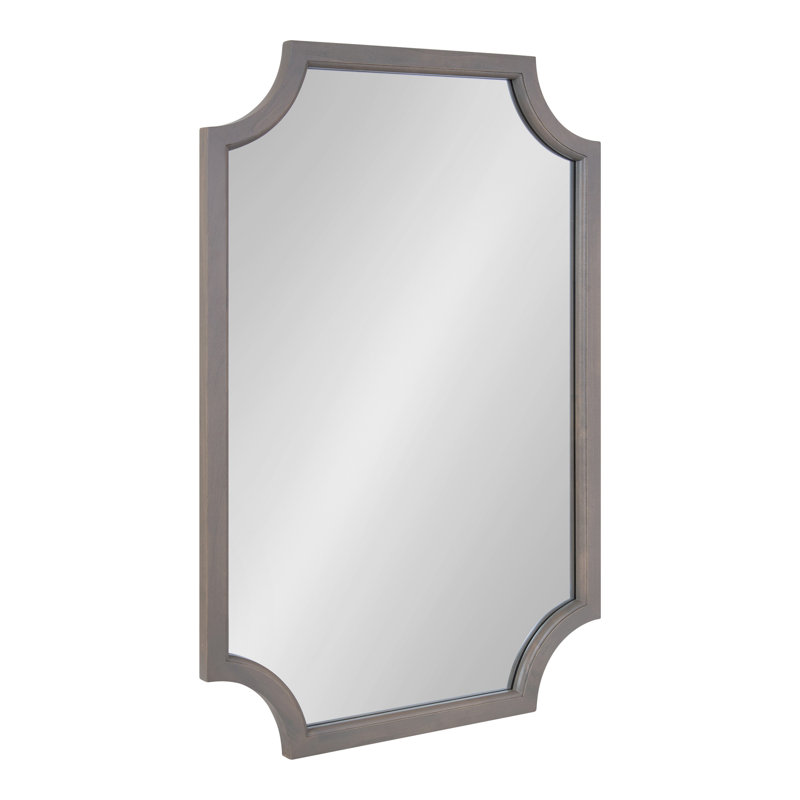 Miroir d'appoint Mertztown Glam, 36 po x 24 po, Gris foncé