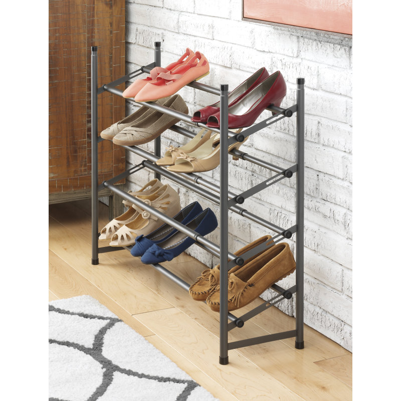 4-Tier Adjustable Shoe Rack - Gunmetal Gray