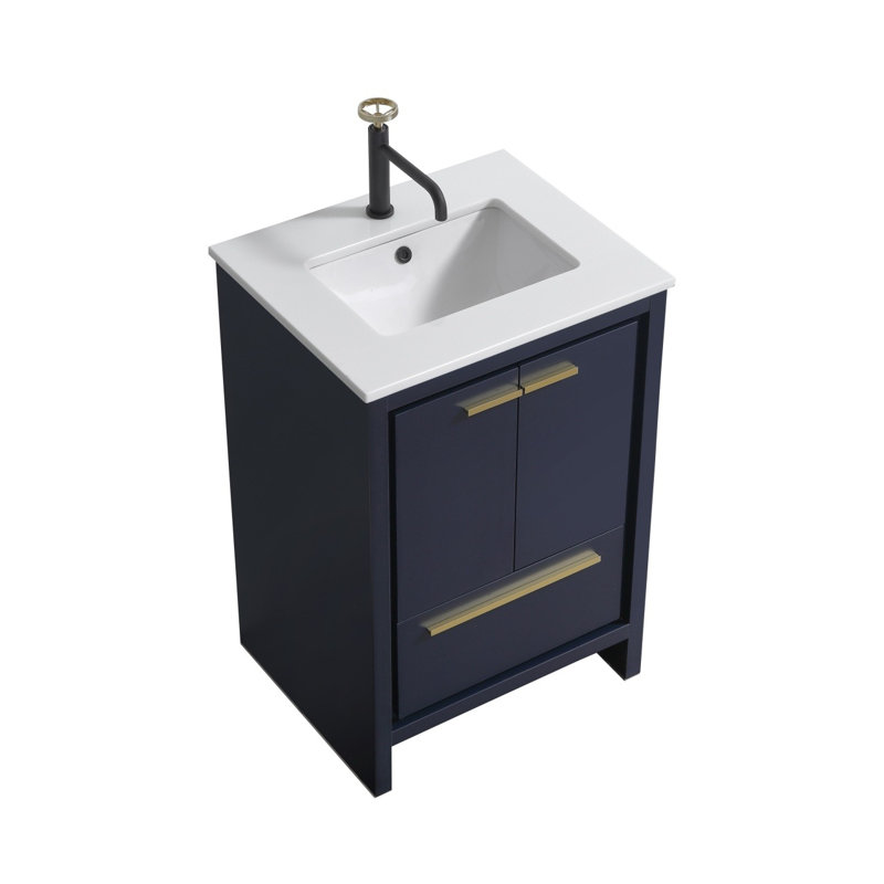 Ensemble de meuble-lavabo simple 23 po Meraris, Bleu