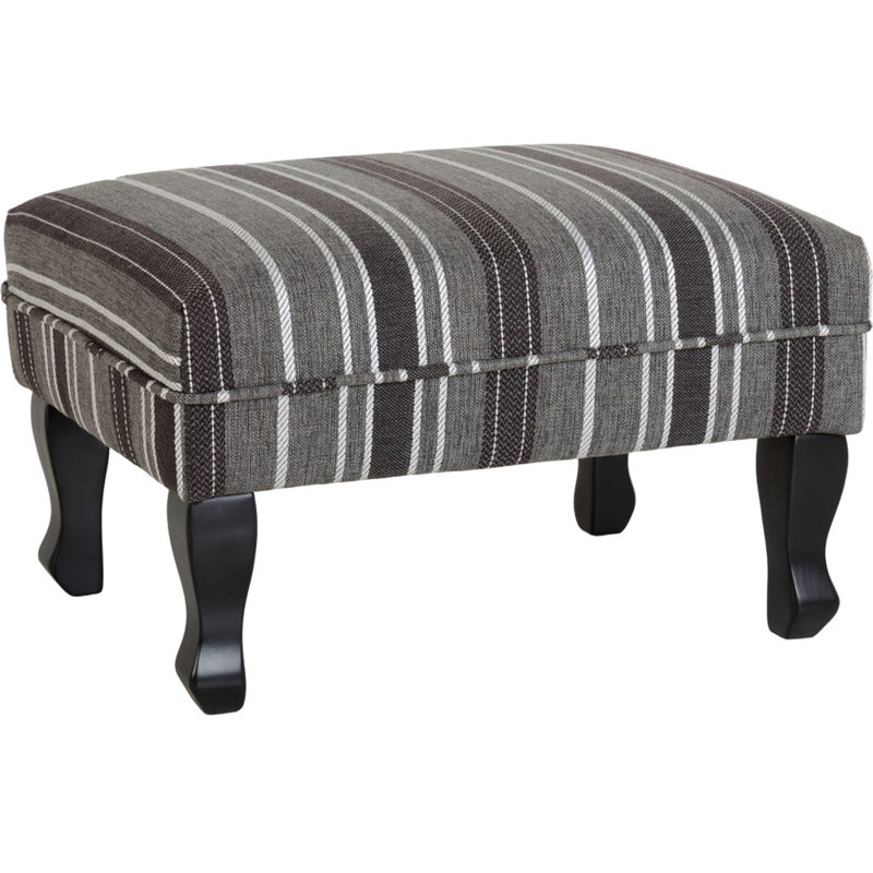 Mont Wide Rectangle Striped Footstool, Grey