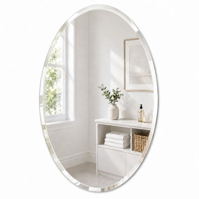 Beveled Frameless Bathroom Vanity Wall Mirror