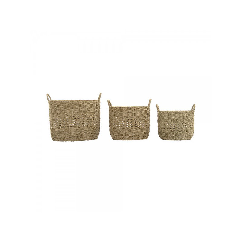 Hand Woven Decorative Basket, 9.5" H x 11.75" W x 11.75" D