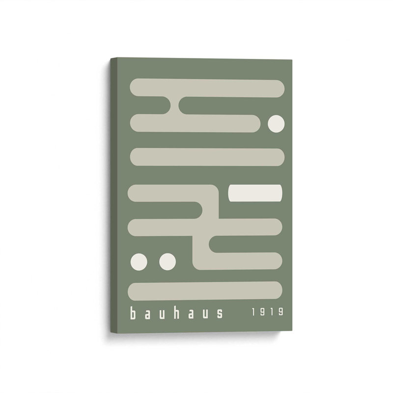 Circuits minimalistes du Bauhaus, H 12 po x l 8 po x P 1,25 po, Vert, Toile tendue
