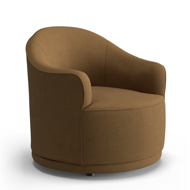 Fauteuil demi-tonneau Rumi, Tissage de performance café