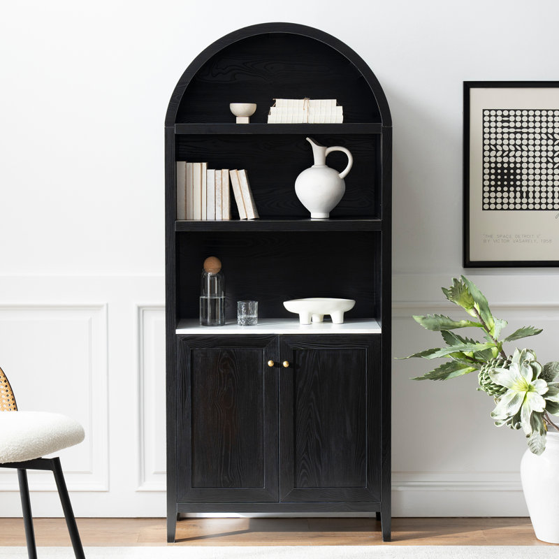 70.9"H*30.7"W 3-Tier Book Cabinet Storage Bookcase, Black