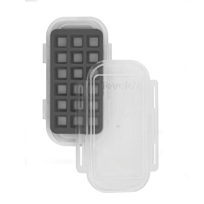 Tovolo Garlic Freezer Tray Silicone Herb Storage with Lid for Minced Garlic, Charcoal