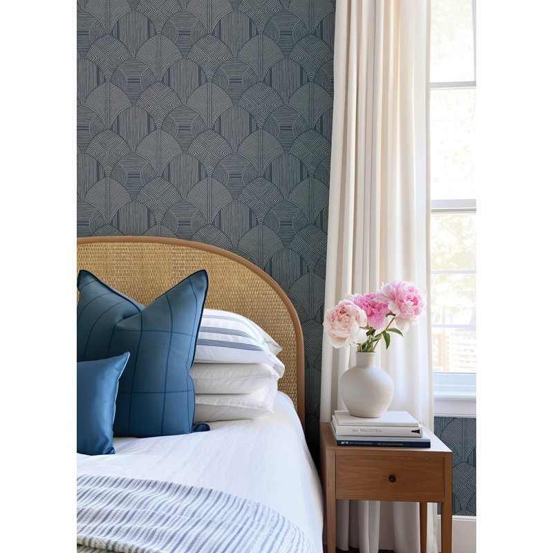 Meyberg Silver Geometric Wallpaper, Blue