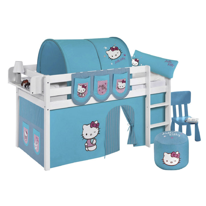 Hello Kitty Kids Loft Bed, Turquoise, European Single (90 x 190 cm)