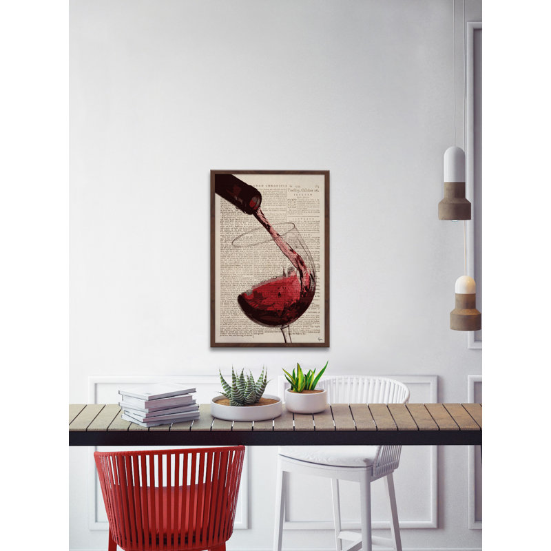 « a cup of bourgogne », reproduction d’art encadrée, H 18 po x l 12 po x P 1,5 po