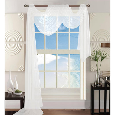Polyester Sheer Window Scarf Single Panel