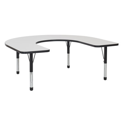 Half Moon Dry-Erase Activity Table with Adjustable Legs - White/Black