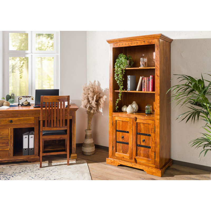 Oxford 183cm H x 84cm W Standard Bookcase, Honey