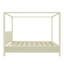 Grand lit plateforme à baldaquin en bois avec lattes de soutien, beige-130145168-130145170