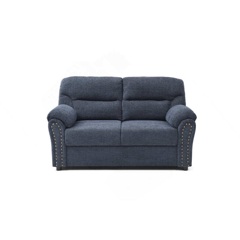 Causeuse exquise au design réfléchi, avec garniture cloutée appliquée à la main et caractéristiques de confort pour un espace de vie confortable