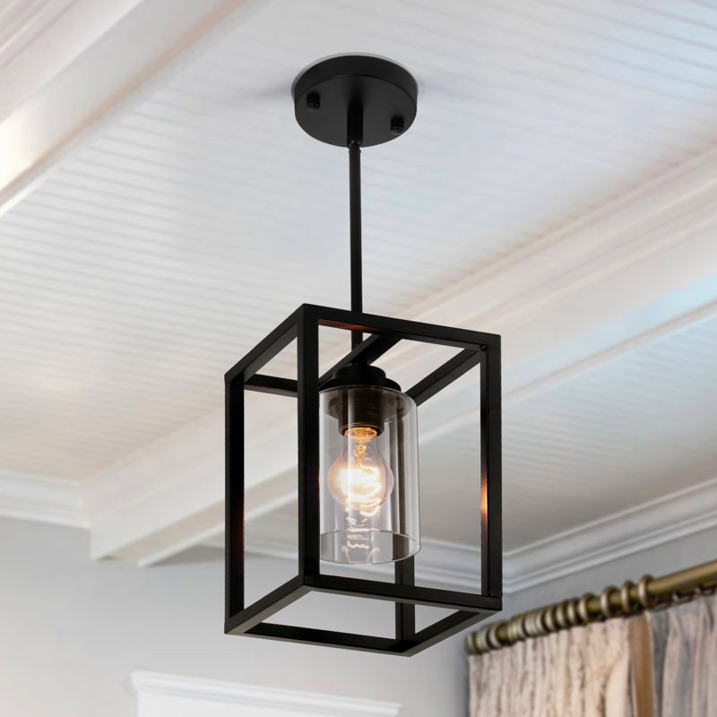 Ezechias 1 - Light Matte Black Square/Rectangle Pendant