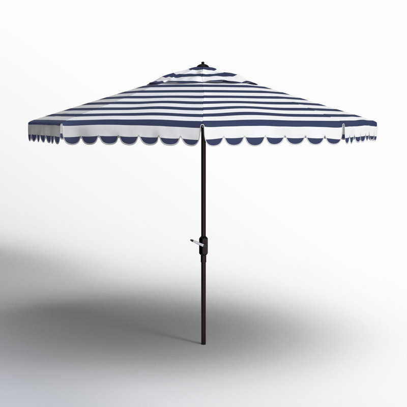 Avalee 130'' Beach Umbrella, Navy/White