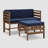 Acacia Patio Sofa with Cushions and Ottoman-977936986-1000791902