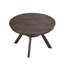 Table de salle à manger ronde en bois massif pour 4 à 6 personnes, finition brune, base à piédestal moderne, idéale pour la cuisine ou le salon