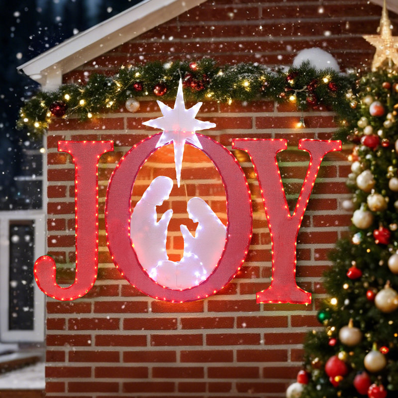 Grande crèche de Noël 49 pouces, Rouge