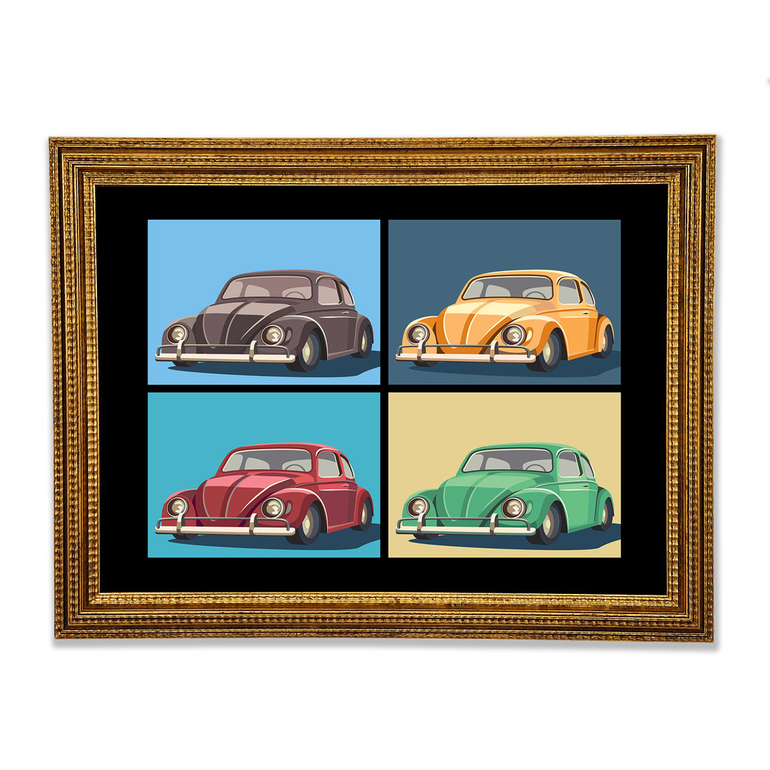 Vw Beetle Pop Art - Einzelne Bilderrahmen Kunstdrucke