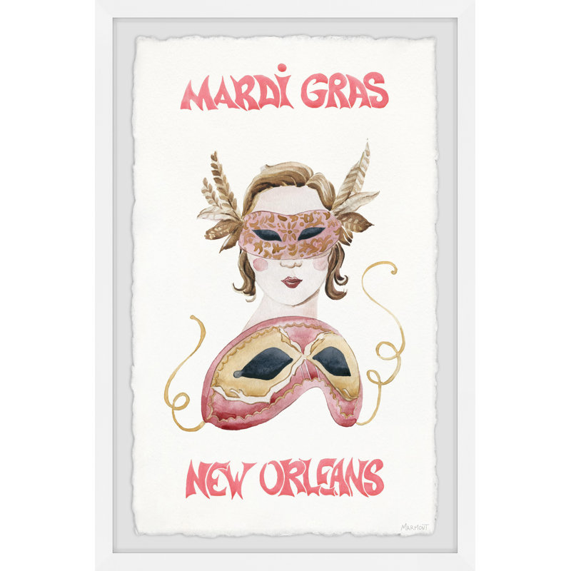 Mardi Gras par - peinture encadrée, H 30 po x l 20 po x P 1,5 po