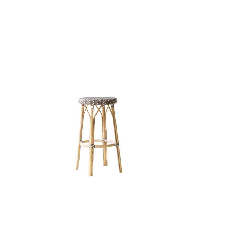 Tabouret Simone, Cappuccino / Pois blancs, Tabouret de comptoir (siège d'une hauteur de 27 p
