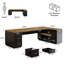 85.8-Inch L-Shaped Executive Desk with File Drawers-1401151806
