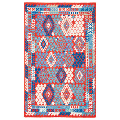 Tapis rouge / bleu Horwich 412