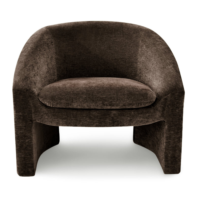Ichika 32" W Chenille Accent Chair, Brown Chenille