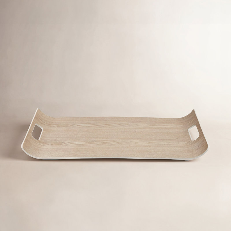 WILO Hardwood Tray with Handles, Large 1.57" H " 16.93" W x 12.2" D, Brown