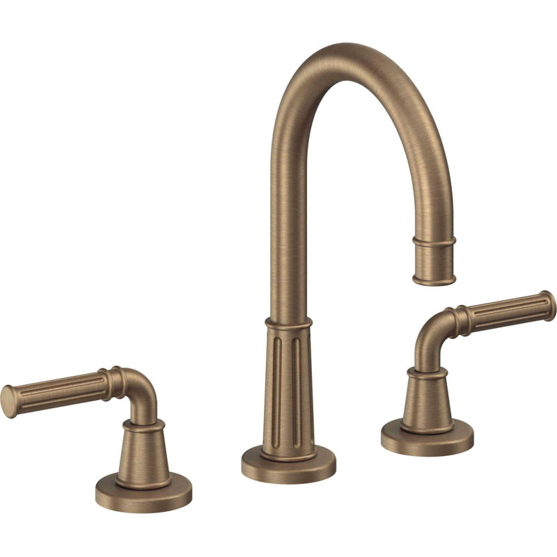 Trousdale 8" Widespread Lavatory Faucet, Antique Brass Flat