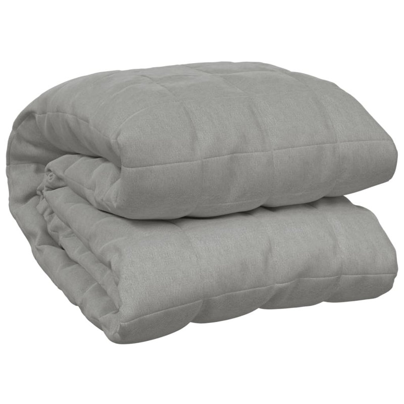 vidaXL Weighted Blanket Polyester, Glass beads, 55.1" W x 78.7" L Duplicate 3, Light Gray