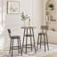 Ensemble de tabourets de bar ronds avec tablette, tabouret rembourré avec dossier gris, l 23,62 po x P 23,62 po x H 35,43 po