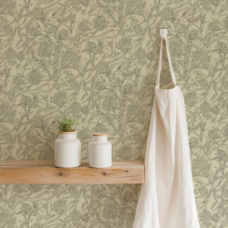 Wandervine - Botanical Wallpaper, Crimson, Premium Paper