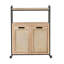 Armoire à panier à linge en rotin avec tablette et roulettes H 33,2 po
