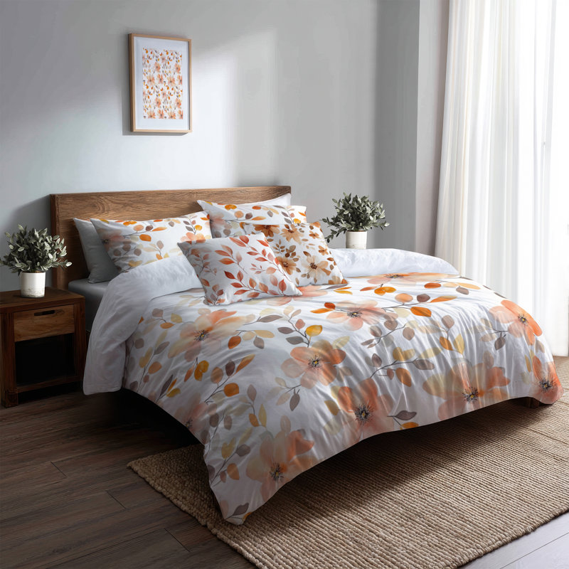 Ensemble de literie 5 pièces Boho - Ensemble de housse de couette et de coussin floral