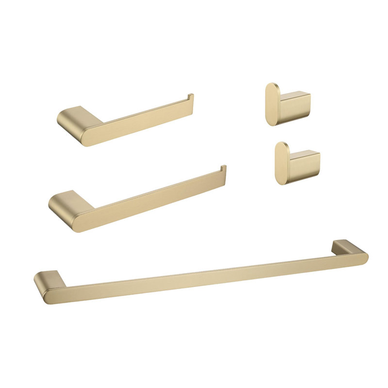 5- Piece Bathroom Hardware Set, Brushed Gold