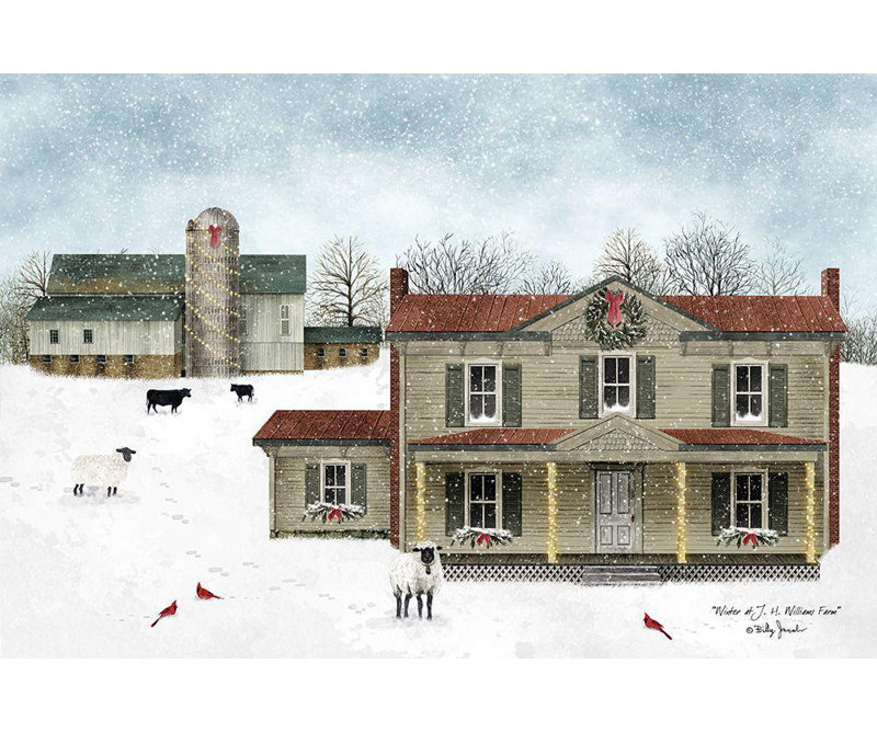 «The Holiday Aisle® Jacobs», art sur toile tendue par Billy Gallery: Winter at J.H. Williams Farm, H 28 po x l 40 po