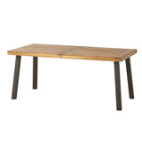 Grider Solid Wood Dining Table, Modern Industrial Dining Table, Patio Table