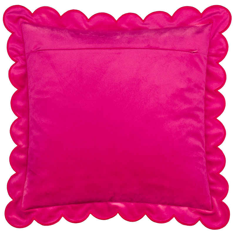 Lil Scallop Square Cushion, Pillow Cover Only - No Insert, Pink/Red