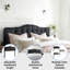 Tête de lit à hauteur réglable avec revêtement en lin et capitonnage pour la chambre à coucher-609435591-609435608