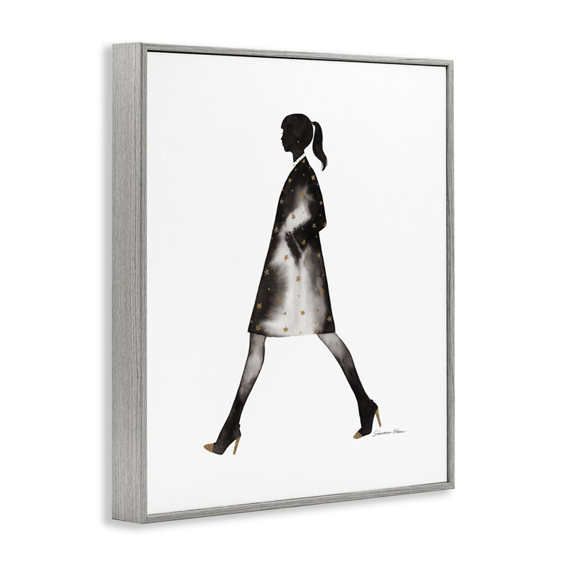 Fille au manteau noir, estampe numérique, design par Simone Elum, H 30 po x l 24 po, Estampe numérique Farmhouse