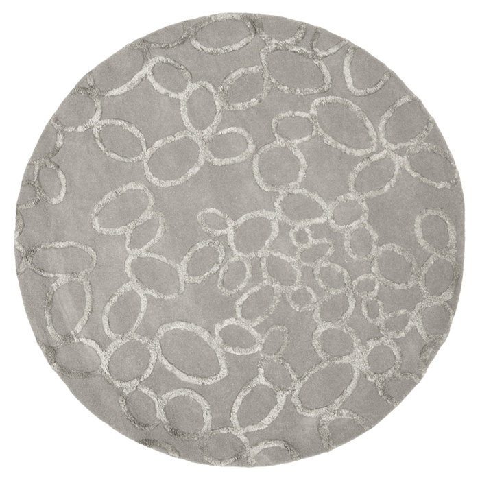 Claudian Hand Tufted Wool/Cotton/Viscose Geometric Rug in Grey